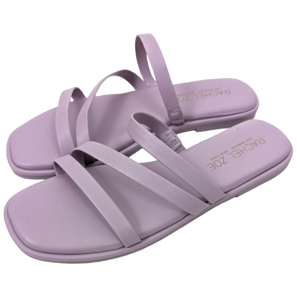 Rachel Zoe Flat Slip On Sandals NEW Womens Lavender Purple Cushioned Comfort